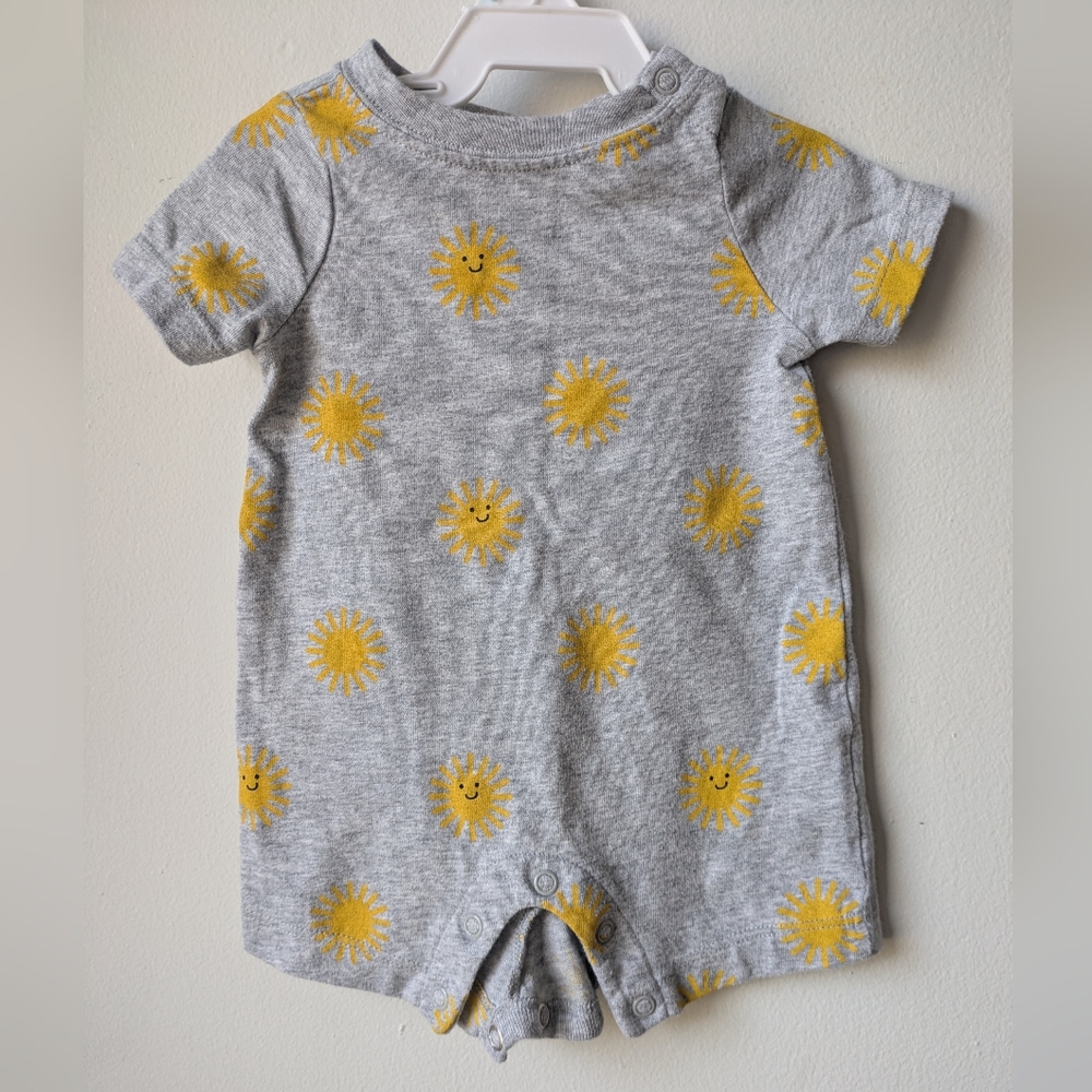 Garanimals Gray Baby Onesie with Yellow Sun Design